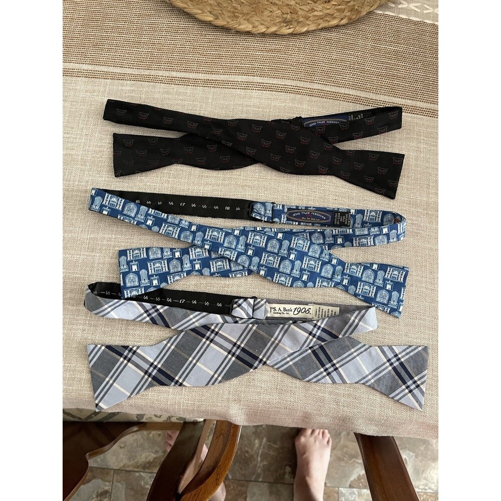 Lot Of 3 Mens Bow Ties Adjustable